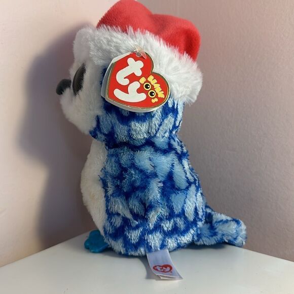 Ty Beanie Baby Owl Icicles with Santa Hat Tags - Picture 2 of 10